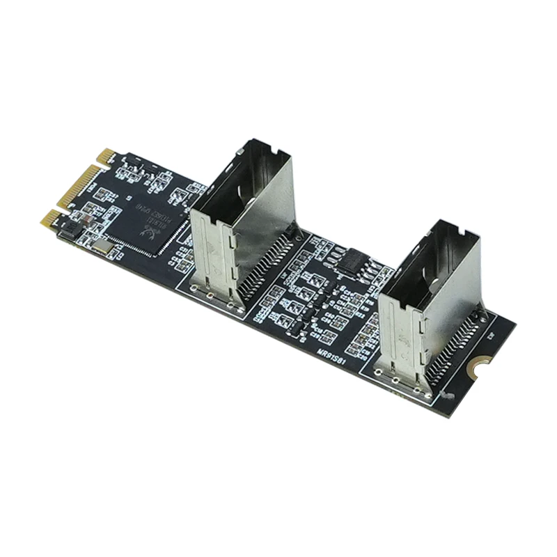 NEW M.2 to SATA Card PCI Express 3.0 M2 to SATA Multiplier Adapter 8 Port SATA 3 6Gbps Controllers B+M Key with 2 Mini SAS Cable