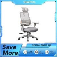 NEWTRAL MAGICH003 Ergonomic Office Chair, Auto-Following Backrest, Adaptive Lower Back Support, Adjustable Headrest Seat, Gray