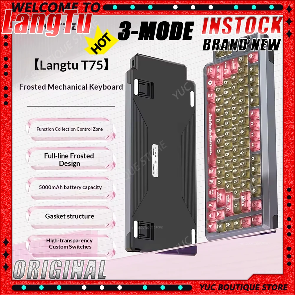 

Игровая клавиатура AULA&LangTu T75 с 3 режимами, для киберспорта и офиса, с высоким уровнем эстетики и прозрачным корпусом, механическая клавиатура