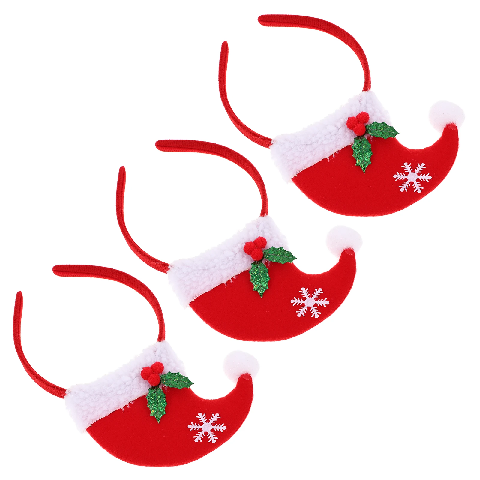 

3 Pcs Christmas Hat Headband Hair Decorations Headwear Party Costume Hairbands Accessories Headbands for