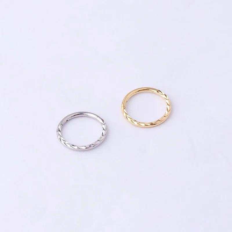 16G 8/10mm Nose Rings Silver/Gold Hypoallergenic Stainless Steel Cartilage Rook Hoop Earrings Piercing Jewelry for Women Men view 5