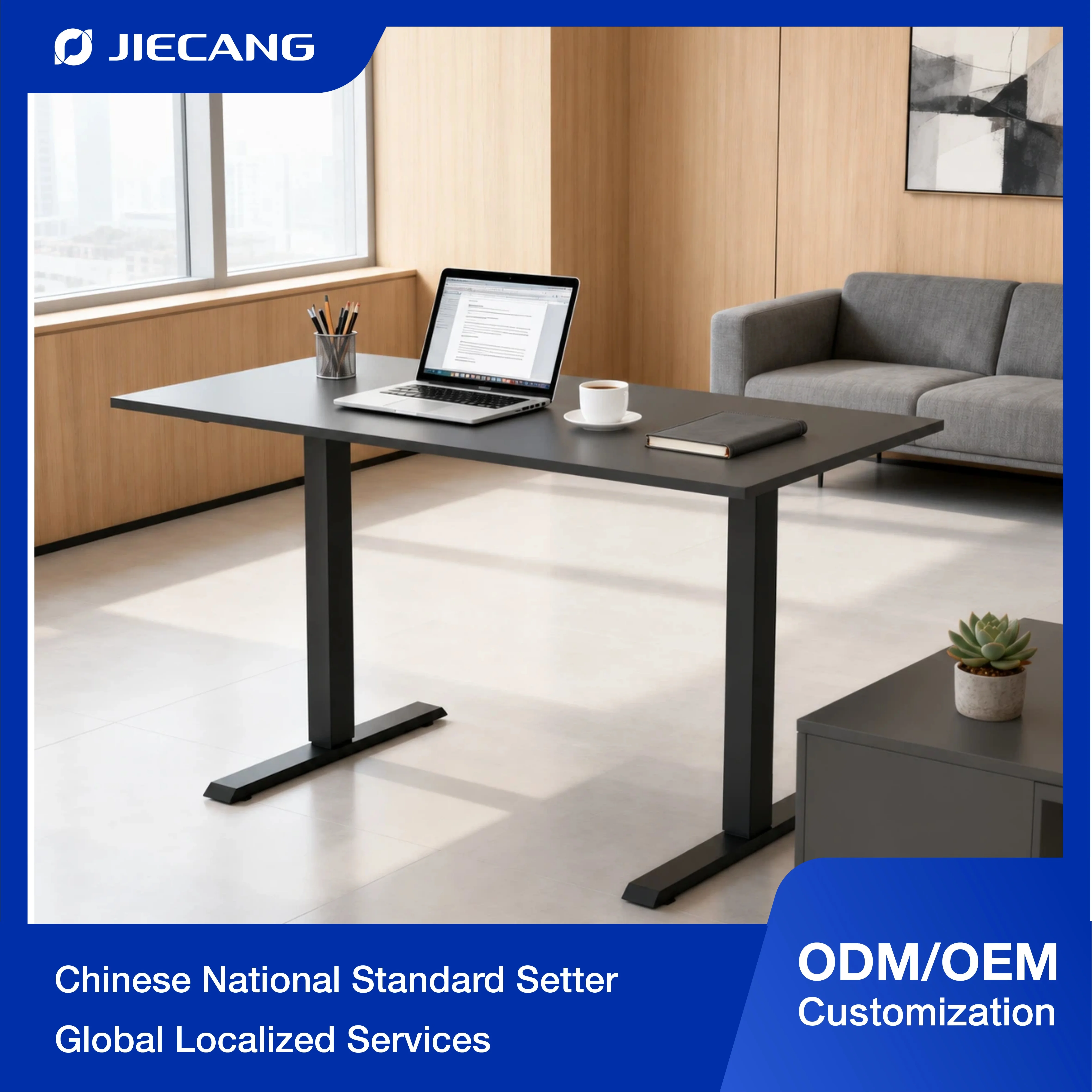 Electric Sit Stand Desk Motorized Adjustable Height Computer Standing Desk With Memory Function