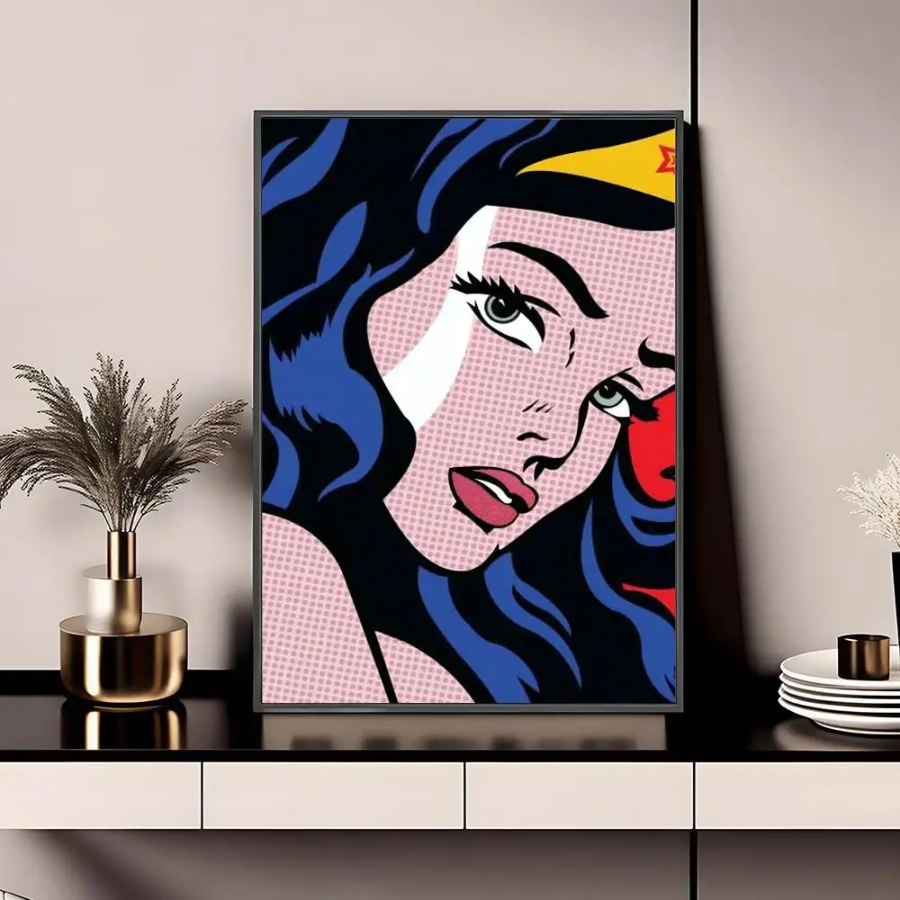Roy L-Lichtenstein Pop Art Painting Calligraphy Paper Print Home Living Room Bedroom Entrance Bar Cafe Art Decorative Paintings