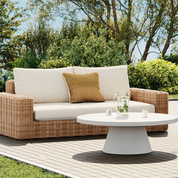

4 Pcs Traditional Design Outdoor Rattan Woven Wicker Patio Villa Courtyard Sofa Sectional Garden Set