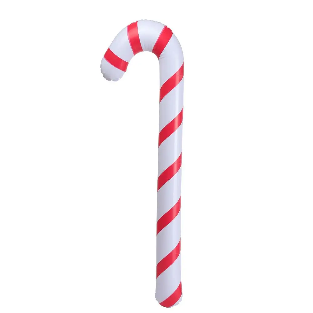 2024 New Hanging Ornaments Christmas Decoration Santa Claus Walking Stick Christmas Candy Cane Inflatable Toys Crutch Balloons