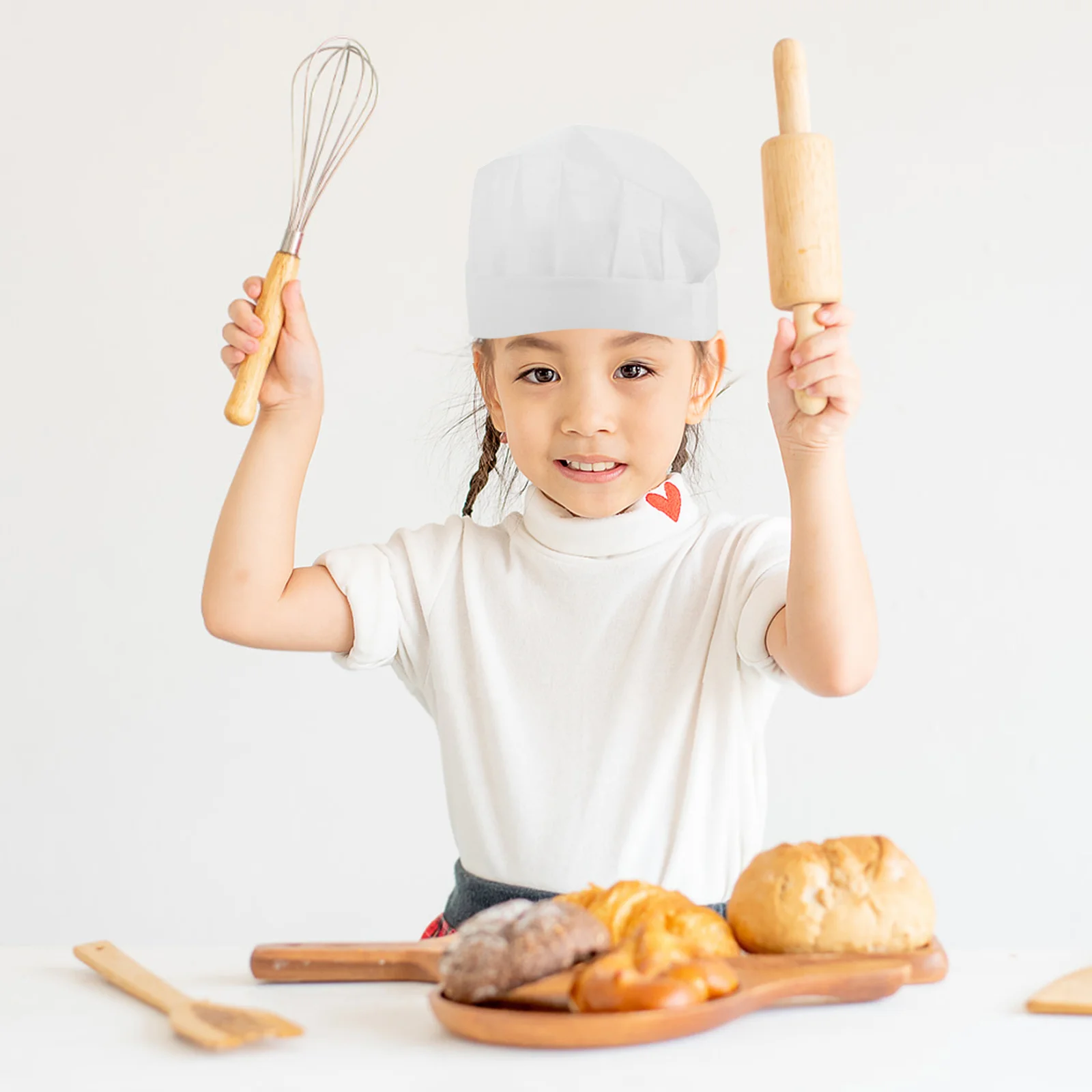 หมวกเชฟแบบใช้แล้วทิ้ง 15 ชิ้น สีขาว ขนาดเล็ก ทำจากผ้าไม่ถักทอ สำหรับงานเบเกอรี่ งานวันเกิด คอร์สสอนทำอาหาร การทำขนมที่บ้าน