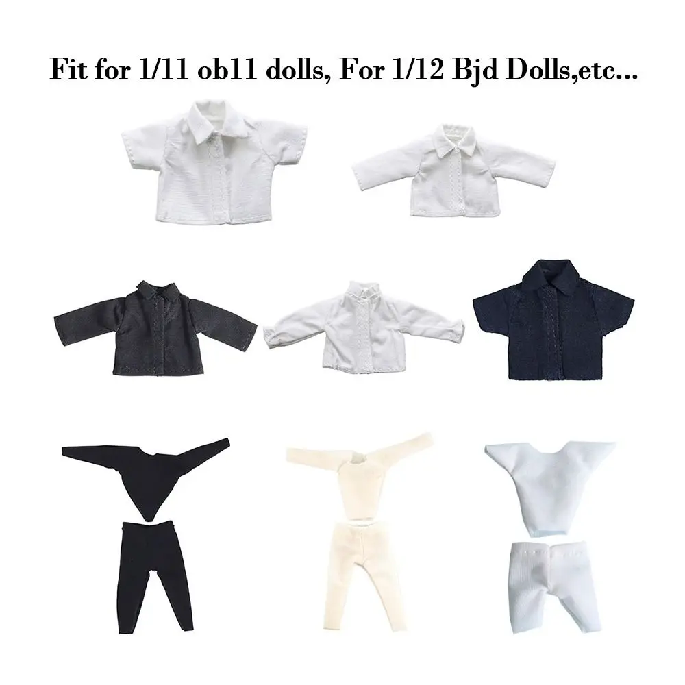 Fashion Shirt Leggings For 1/11 ob11 Dolls For 1/12 Bjd Dolls Clothes Doll T-shirt Tops Shirts Doll Clothes Accessories Gift Toy