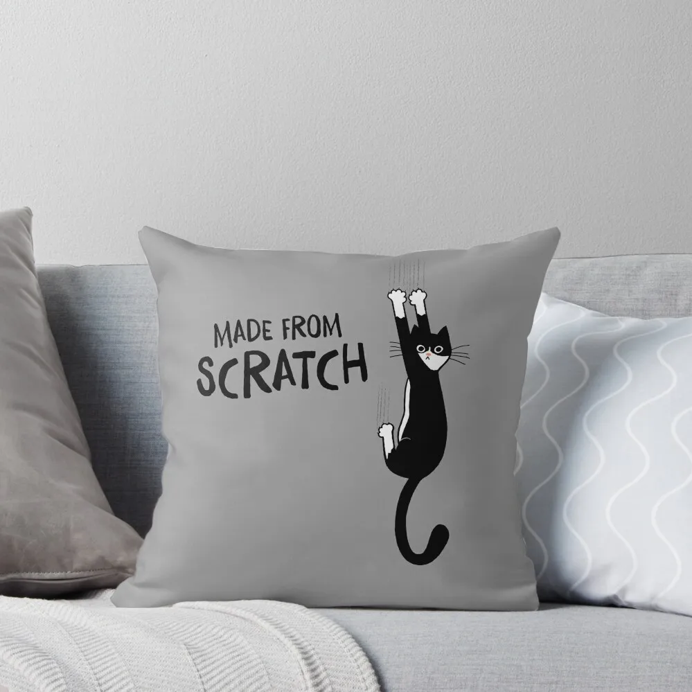 

Made From Scratch Tuxedo Cat Hanging On Funny Black and White Cat Throw Pillow Cushion Child Pillowcases For Pillows Pillowcase