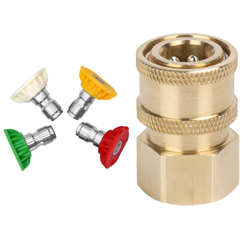 High Pressure Washer Hose Car Wash Nozzle Adapter Brass Quick Connector Foam Pot Plug Core Conversion