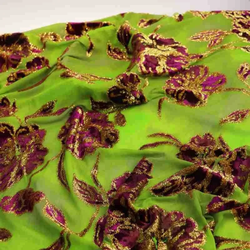 

High-end custom-made dress and cheongsam made of woven velvet brocade jacquard digital printing fabric