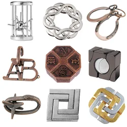 Classic IQ Metal Brain Teaser Puzzle Wire IQ Mind Magic Baffling Puzzles Game Reliever Educational Toys for Children Adults