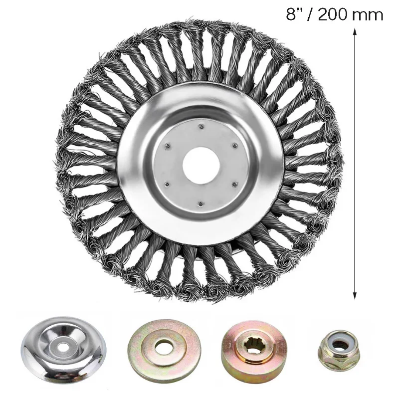 6/8 pollici nuovo aggiornamento spazzola per ruote in filo d\'acciaio disco testina per erbacce tosaerba da giardino strumento universale per