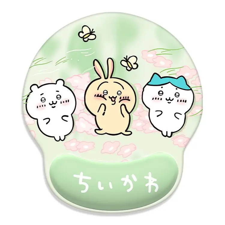 Anime Chiikawa Usagi Kawaii Ergonomic Wrist Rest Mouse Pad Non Slip Desk Mat Laptop Keyboard Support Office Set For Women Cute view 2