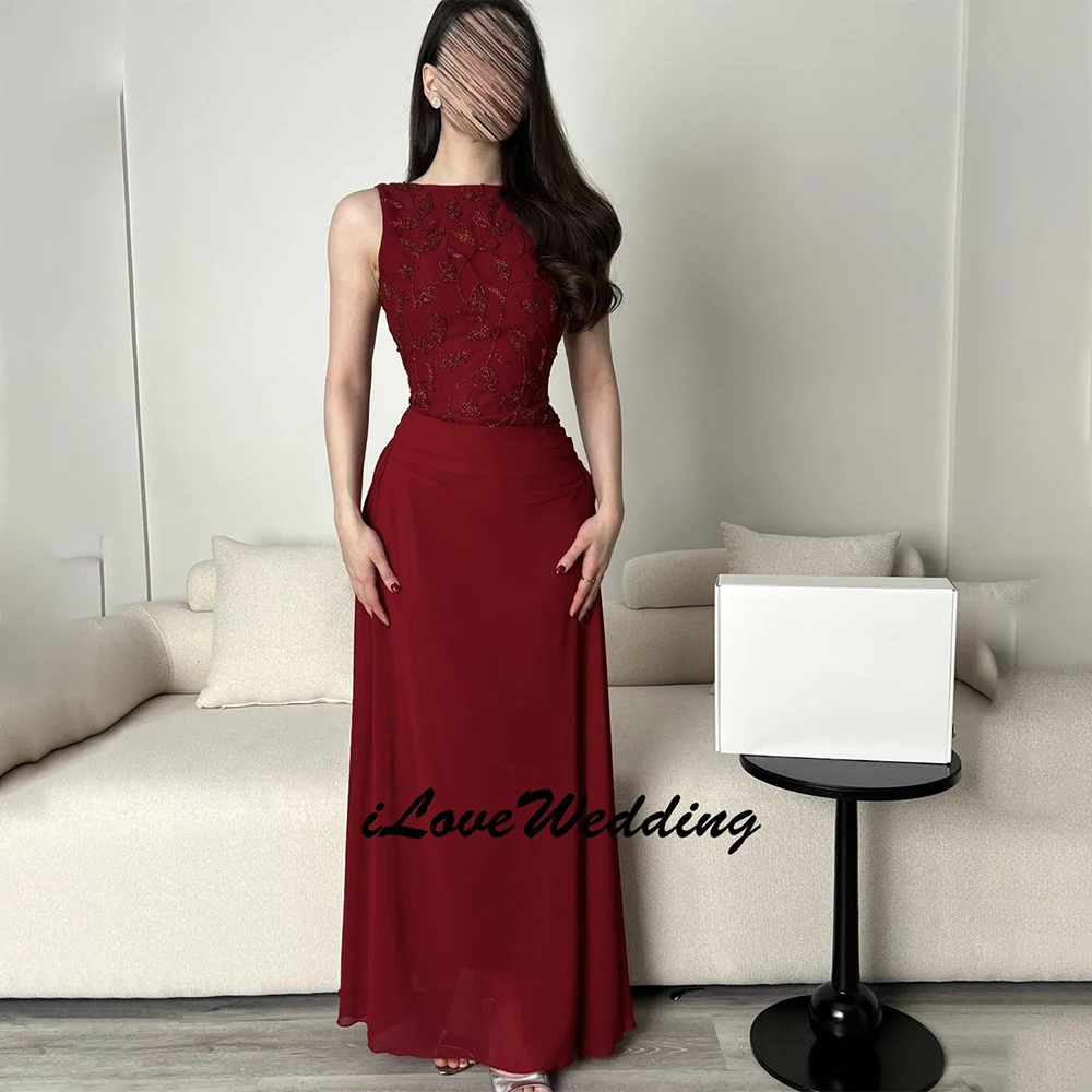 

Изысканные длинные вечерние платья из шифона с плиссировкой и бисером, А-силуэт, с вырезом-лодочкой, для выпускного вечера, роскошные, доступны разные размеры, высокое качество