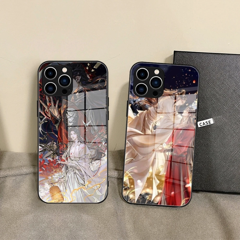

Heaven Official's Blessing Tian Guan Ci Fu Phone Case Tempered Glass For IPhone 16 15 Promax 14 13 Pro 12 11 plus X XS XR Covers