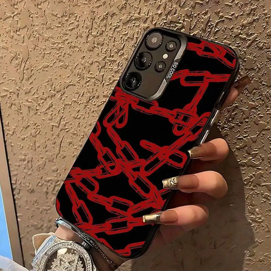 

Red Chain Link TPU Phone Case For Galaxy S23 S22 S21 S20 S10
