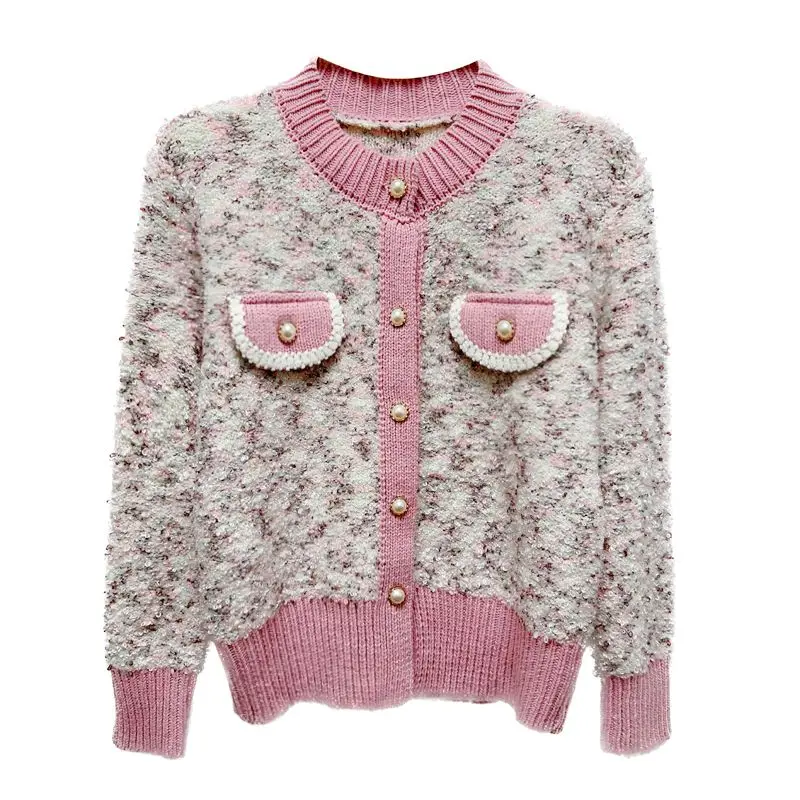 French sweater jacket women's 2025 new autumn and winter thickened high-end feeling super good-looking knitted cardigan top