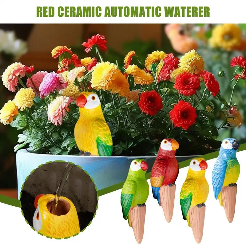 

Plant Watering Bulbs Flower Automatic Watering Bulbs With Parrots Shape Spikes Garden Waterer Planter Insert Water System For