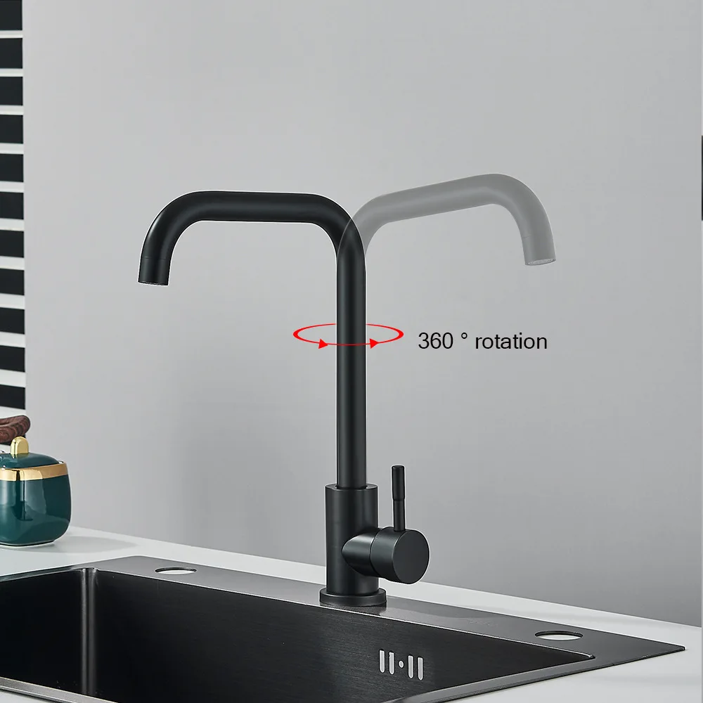 304 Stainless Steel Kitchen Sink Faucet Flexible Hot Cold Water Mixer Single Handle Pull Out Sink Faucet Deck Mounted Water Taps