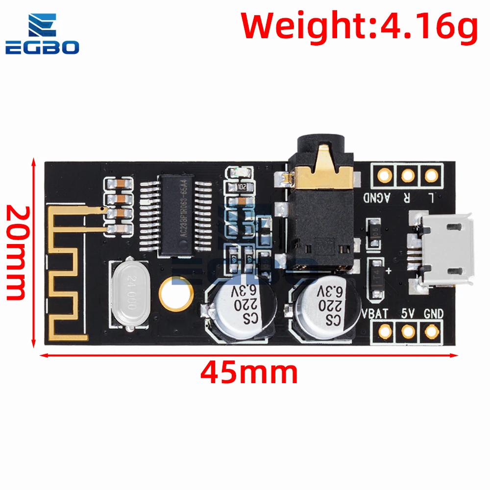 1~10PCS MH-MX8 Wireless Bluetooth MP3 Audio Receiver board Module