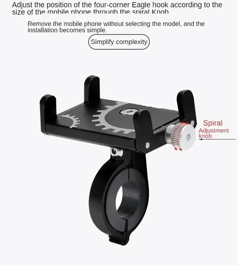 Fahrrad Telefon Halter Halterung Universal Mobile Handy GPS Metall Reiten MTB Motorrad Ständer Halterung Bike Moto Lenker Antislip Clip – Detail 7