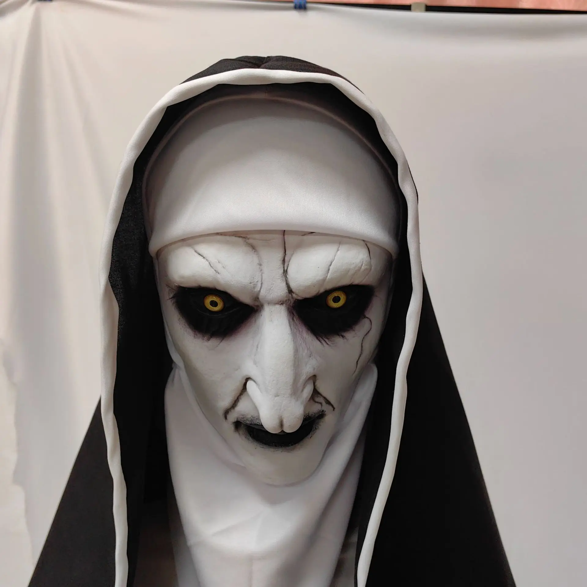 Halloween horror nun mask dance party scary props thriller movie headgear party mask