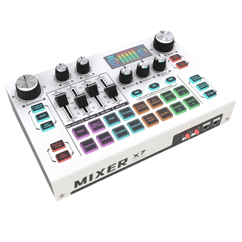 

X7 Live Streaming Sound Card Voice Changer DJ Mixer Effects For PC Smartphone Computer Audio Interface Console Card