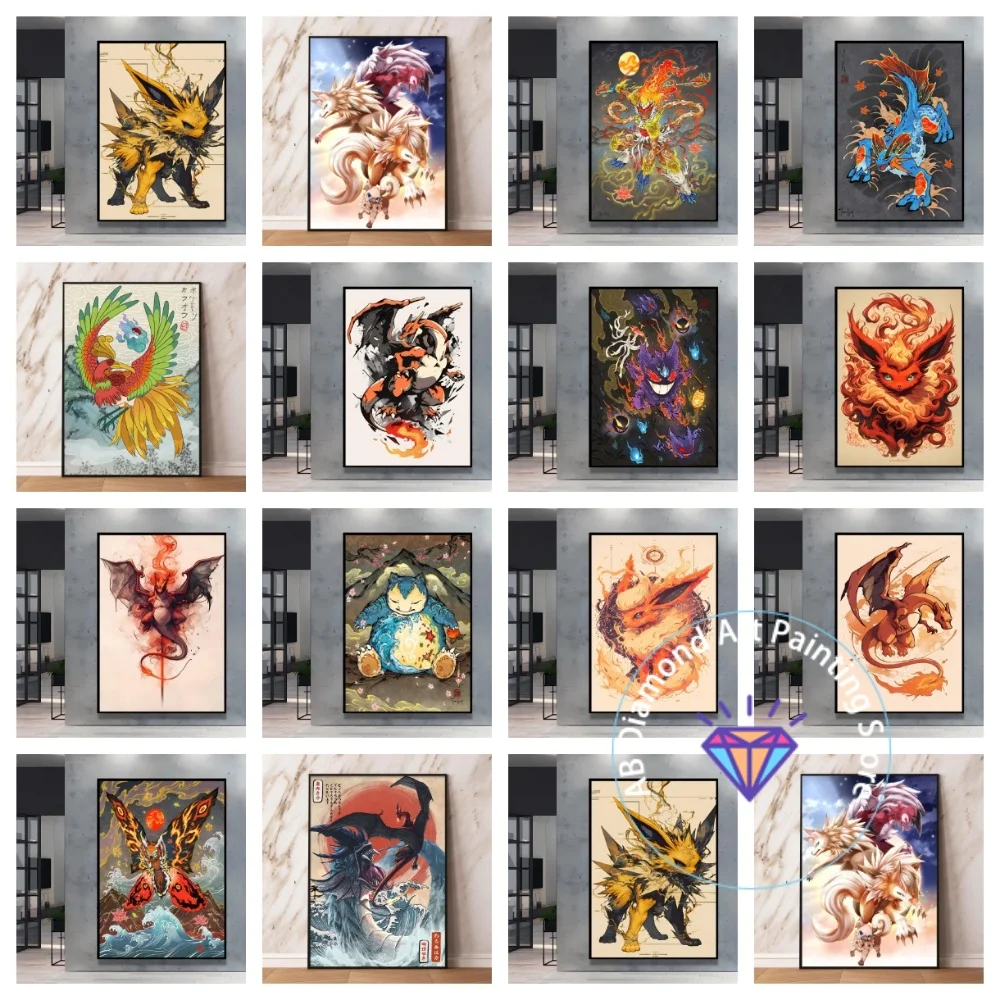 

Japanese Anime Pokemon Umbreon Retro Style Cartoon Square Round AB Diamond Painting Kit 5D DIY Handmade Crafts Home Decor Gift