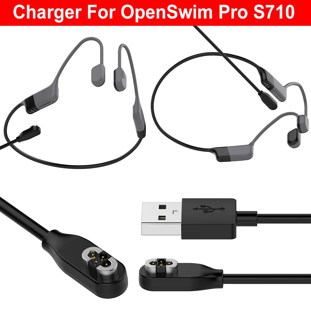 1M Power Supply Cable USB Charging Cable for SHOKZ OpenSwim Pro S710 Headphones Magnetic Charger 5V 1000MA Fast Charging Cord