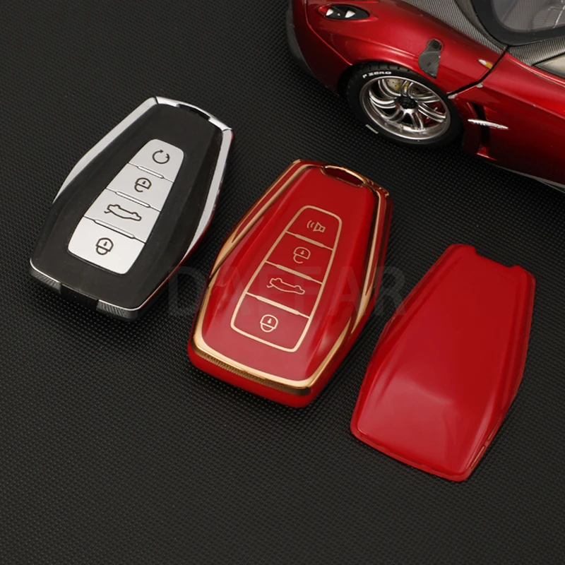 لجيلي Okavango Coolray أطلس Monjaro Tugella Emgrand GT S Proton X50 X70 X6 X7 EX7 GC 4 أزرار غطاء حافظة مفاتيح السيارة من البولي يوريثان #5