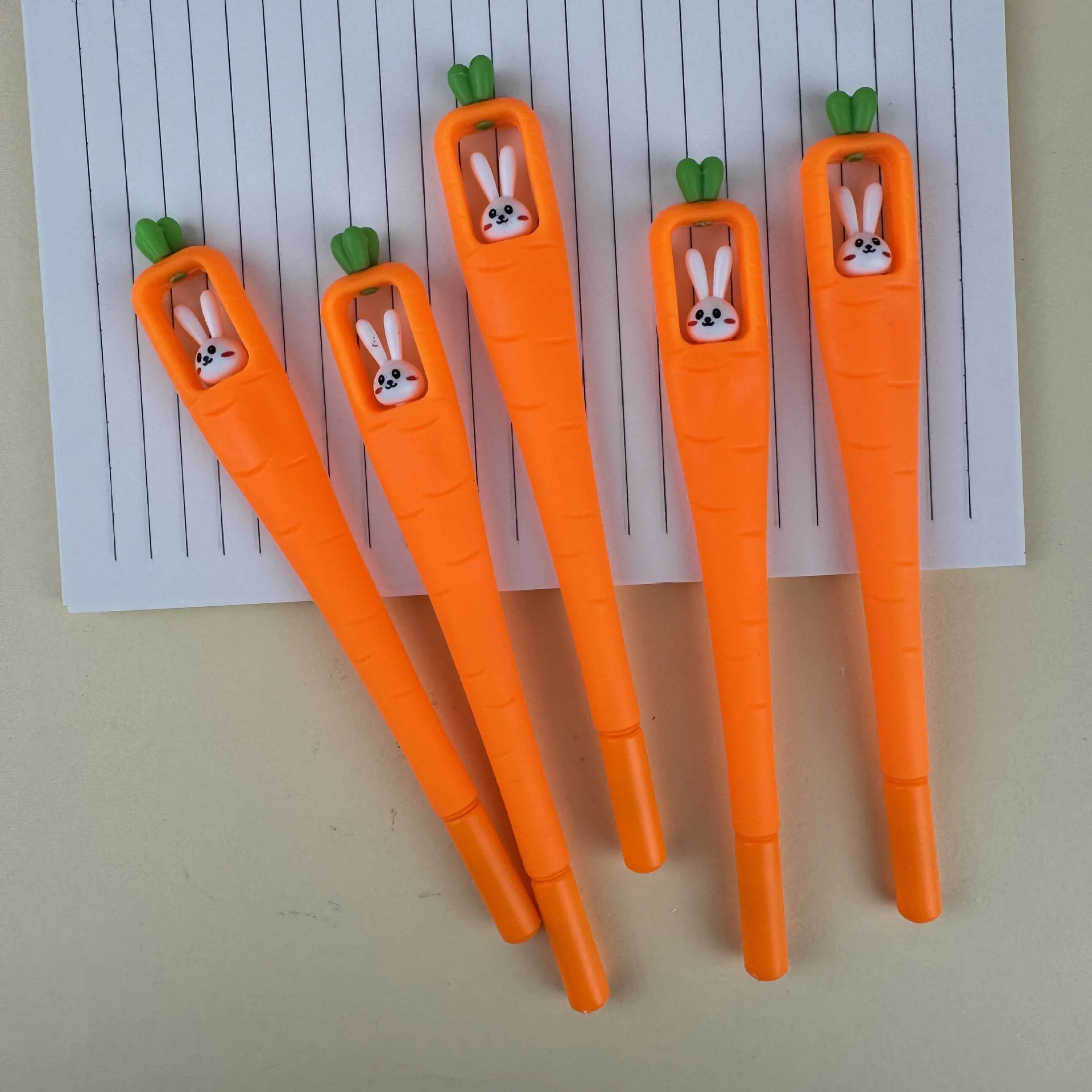 

12 Pcs Creative Carrot Neutral Pen Radish Rabbit Easter Office Signature Pen Student Fun Personality Gift
