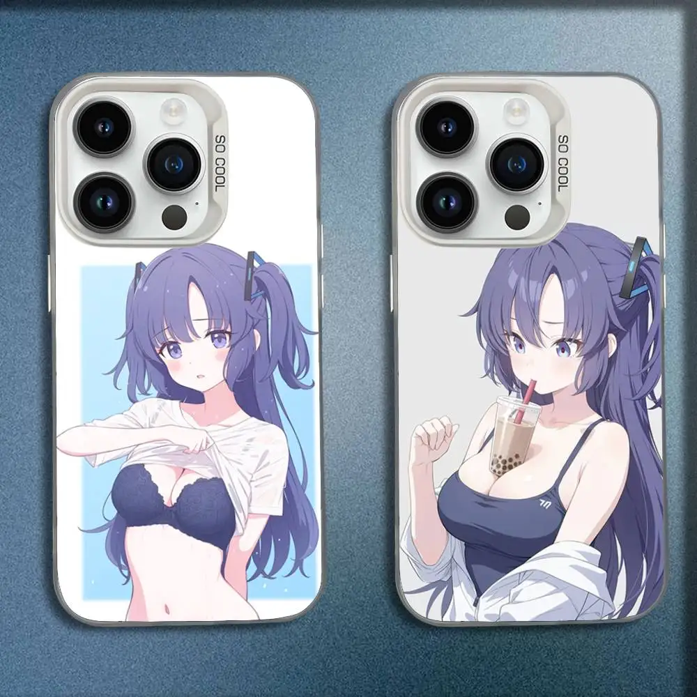 

Hayase Yuuka Blue A-Archive Phone Case For iPhone 16,15,14,13,12,11,Mini,Pro,E,SE4,MAX White Candy Matte Fashion Cover