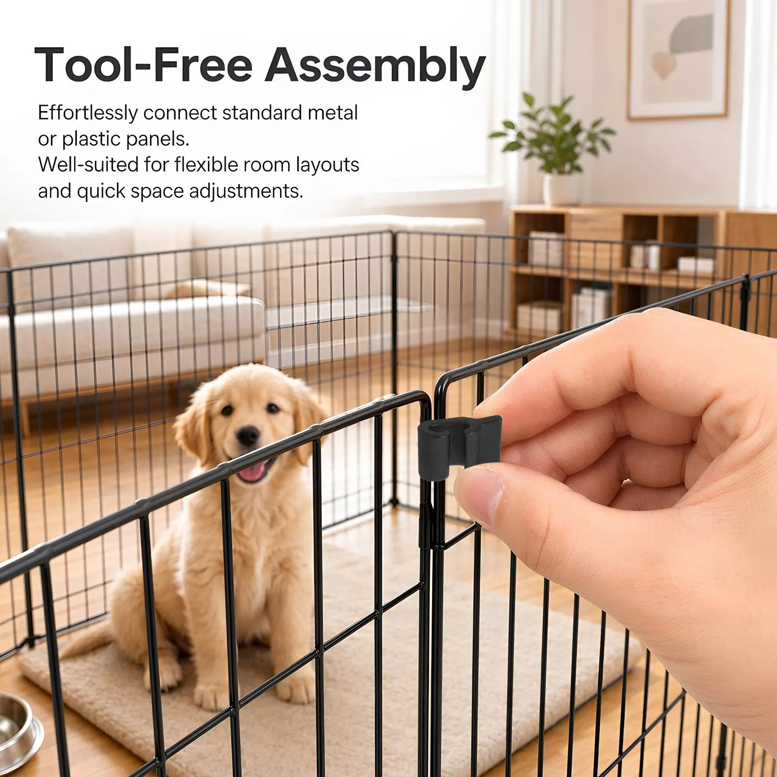 100Pcs Plastic Cage Connectors Wire Cube Clips Pet Fence Fasteners Modular Storage Unit Reinforced Lock Buckle for DIY Small