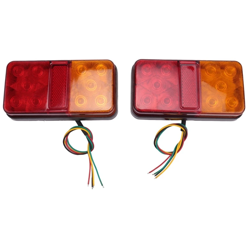 2Pcs Car LED Trailer Tail Light 12V-80V Truck Side Light 10LED Truck Turn Signal Light For Truck Boat Pickup RV UTV