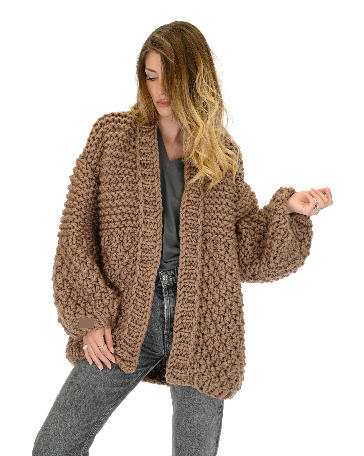 Winter Women\'s Thick Cardigan Sweater Coat Thick Wool Handmade Woven Sweater Cardigan Shawl High Street Style Warm  Sweater