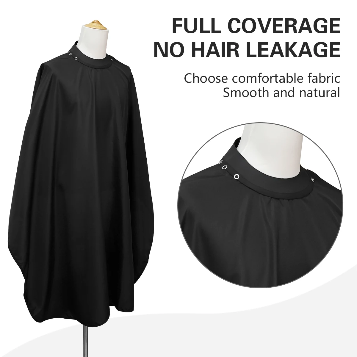 Professional Barber Cape with Silicone Collar, Transparent Anti-Static Hair Cutting Salon Shawl for Stylists & Salons