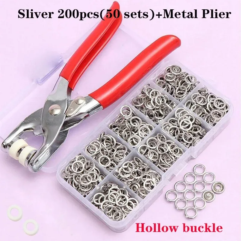 Five Claw Buttons Buckle Installation Tool Seamless Concealed Buckle Multi-functional Nail Buckles Hand Press Plier Clamp Set