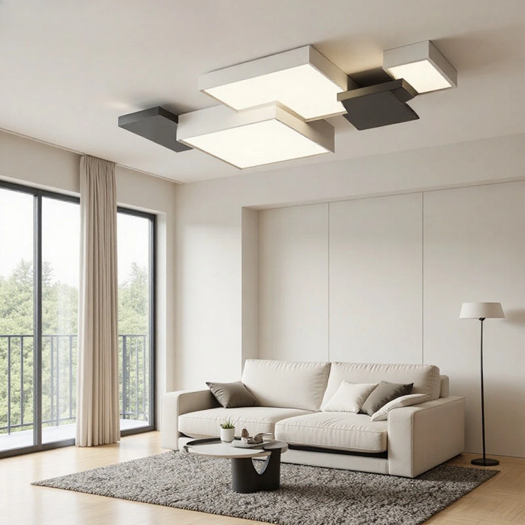 Geometric Volume Wood Shape Ceiling Lamps Living Room Decor Illumination Bedroom Light Fixture Dining Table Led Indoor Lighting