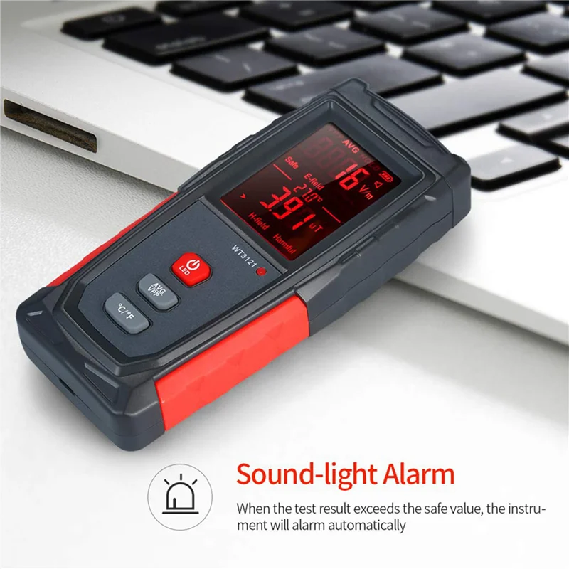 AAAEL-2X EMF mètre USB Rechargeable, détecteur de rayonnement pour champ électromagnétique et température précises pour les appareils ménagers