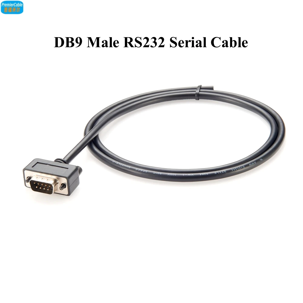 Low Profile Cable DB9 Male Extension Cable 180 Degree D Sub 9 Pin RS232 Serial Cable for Computers Printers Pos Scanner Modem