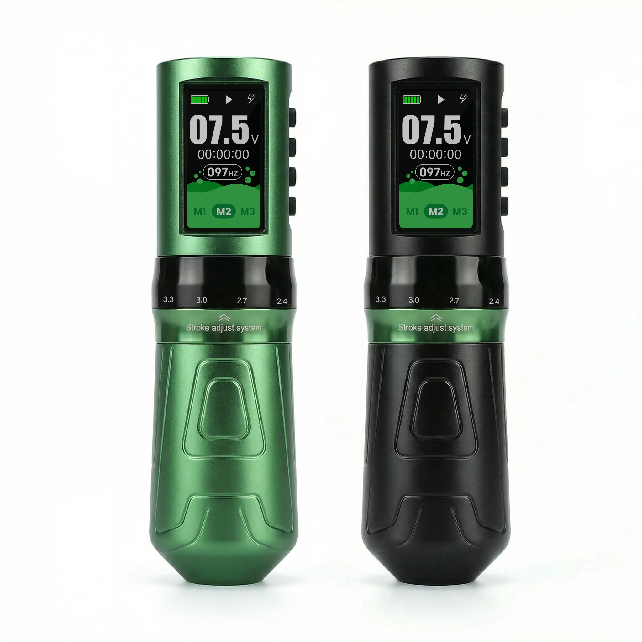 DM Greenior Wireless Adjustable Stroke Tattoo Machine Coreless Brushless Motor 1800mAh Powerful Battery Tattoo Pen For TattooArt
