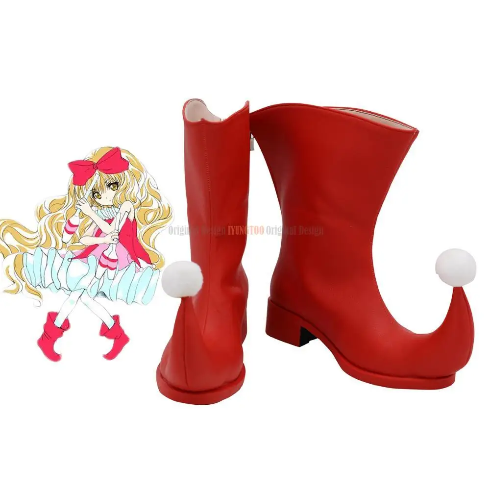 

Shugo Chara! Rima Mashiro Cosplay Boots Red Shoes Custom Made Any Size for Adults and Kids