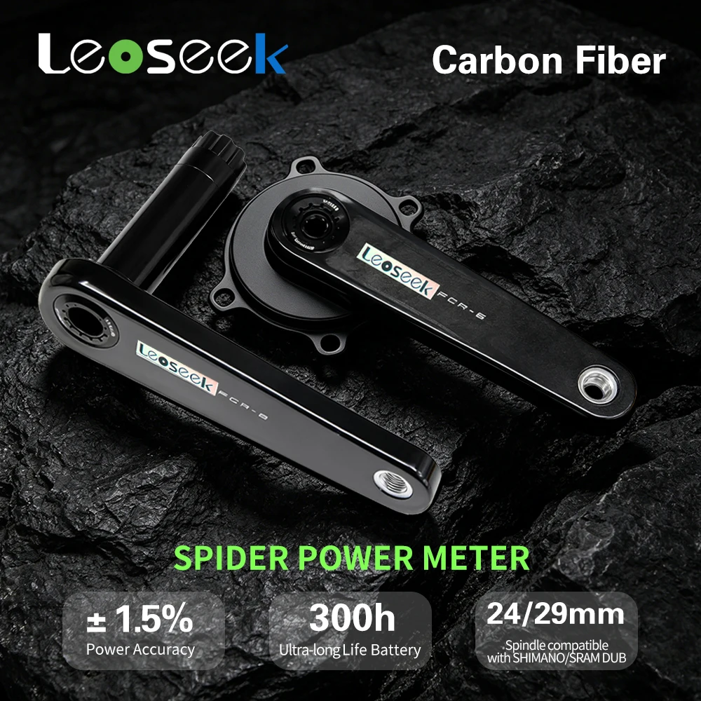 

LEOSEEK FCR6 Ultra Light Carbon Fiber Crankset Power Meter Kit Compatible with Shimano Chainrings