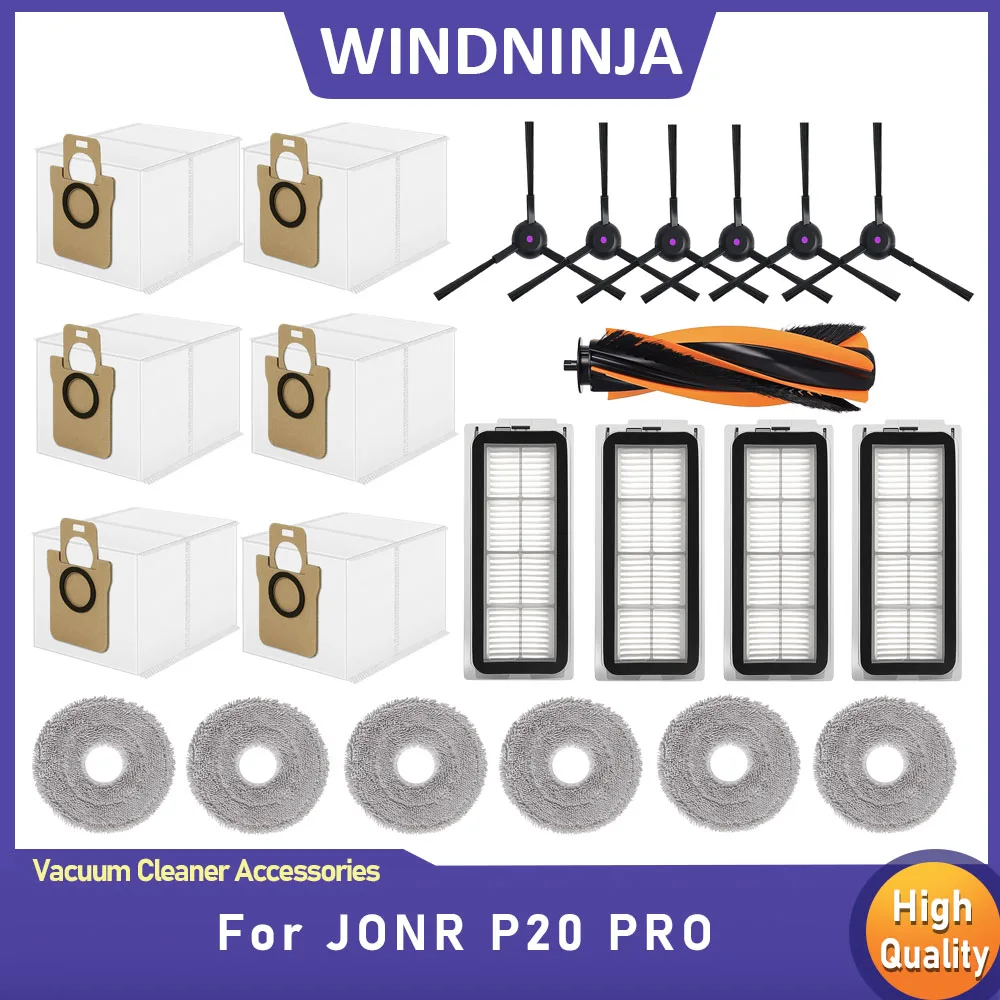 JONR P20 PRO/T5 Pro 로봇 진공 청소기 액세서리 헤파 필터 걸레 천 먼지 봉투 메인 사이드 브러시 예비 부품 교체