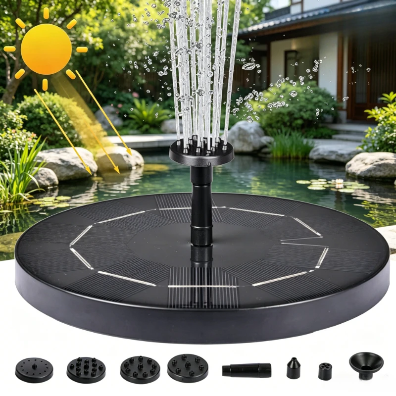 13 Cm, 16 Cm Solar Fountain Pump- Outdoor Garden Pool, Bird Bath, Small Pond, Nozzle Floating Model