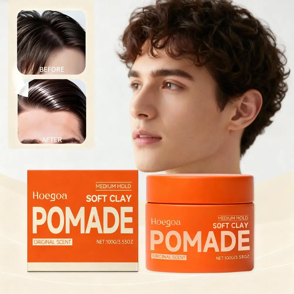 

100g Hair Styling Clay Pomade Women And Men Strong Hair Wax Mud Hairstyle Clay Cream Finished Refreshing Hold Styling Hair W7A5