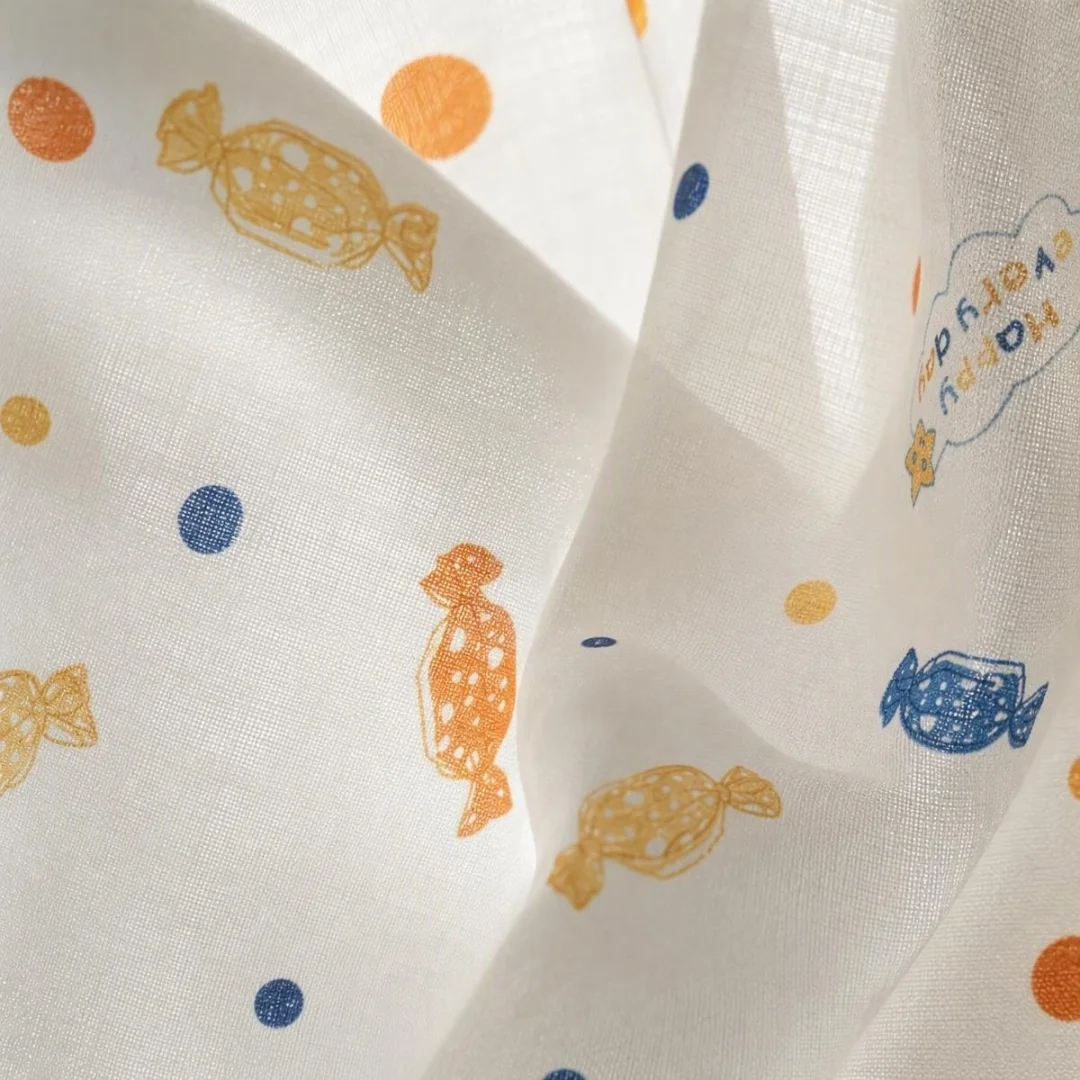 Candy Print Kids Window Curtain Colorful Sweet Candy Pattern Curtain for Baby Boys Girls Nursery Bedroom Home Decor