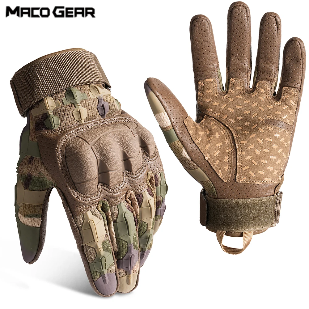 Full Finger Hiking Outdoor Gloves Touch Screen Anti‑Slip Breathable Protective Gloves for Camping Paintball Cycling Work Sports