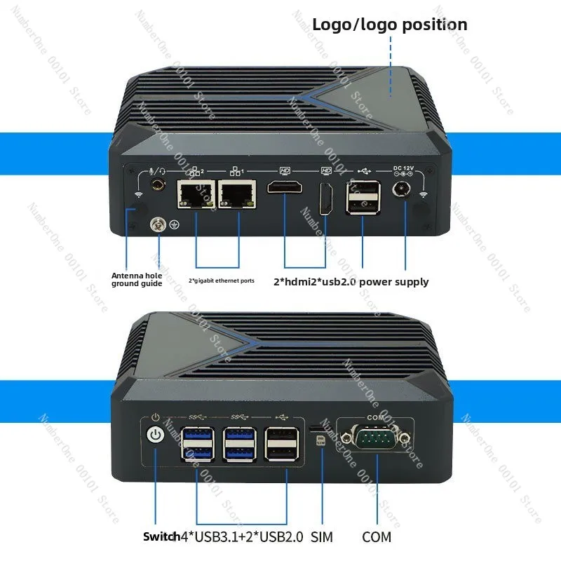 1221 Low-Power Dual-Network Dual-Display Mini Industrial Control Computer J6412 Embedded Mini Industrial Control Machine