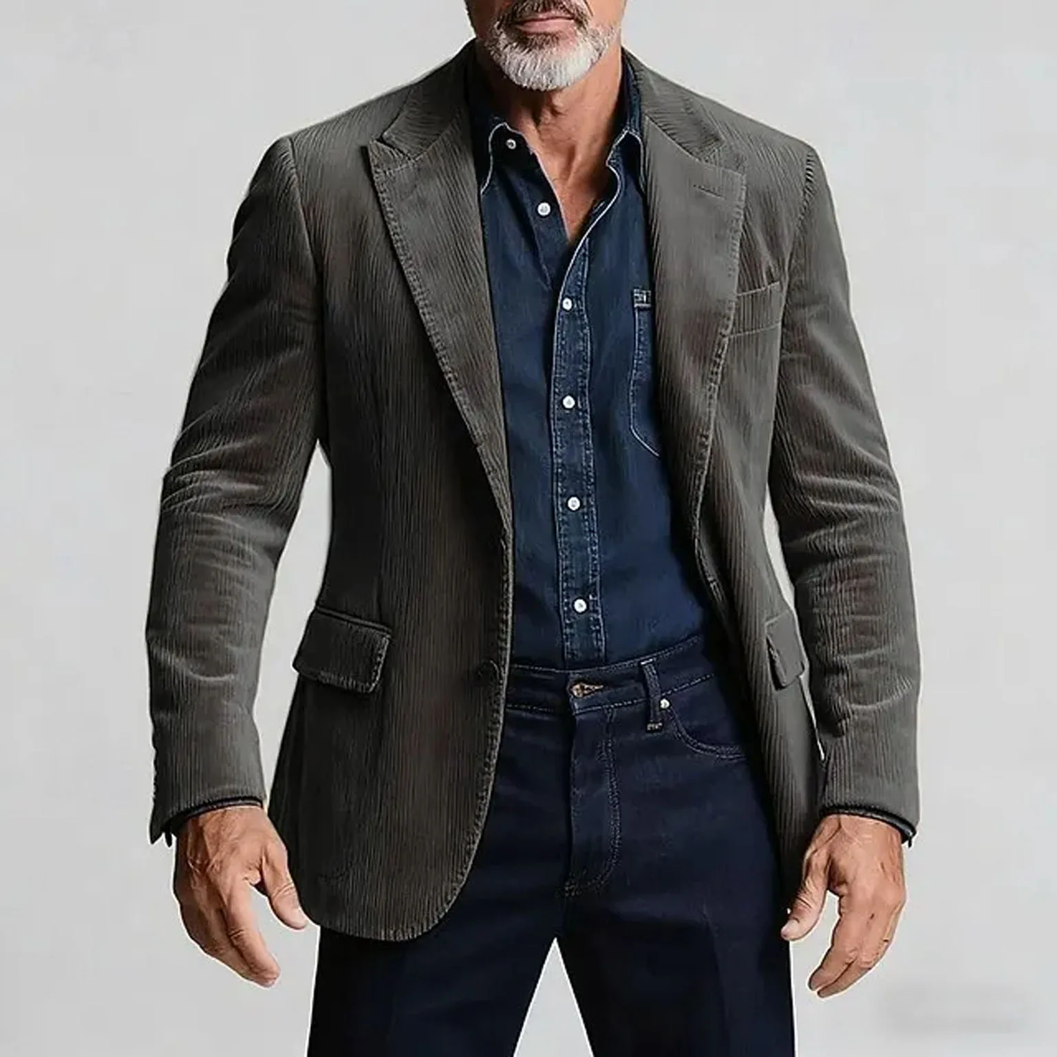 

Men's Italian Corduroy Blazer Luxury Slim Fit Double Breasted Groom Suit Jacket Wedding Dinner Prom Tuxedo Coat Autumn Winter